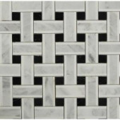 Splashback Tile Yarn Threaded Onyx 12-1/2 in. x 12-1/2 in. x 10 mm Polished Marble Mosaic Tile-YRNONX 206785988