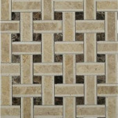 Splashback Tile Yarn Woven Wood 12-1/2 in. x 12-1/2 in. x 10 mm Polished Marble Mosaic Tile-YRNWVNWD 206785987
