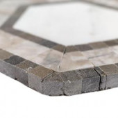 Splashback Tile Zeta Asian Statuary 10-3/4 in. x 12-1/4 in. x 10 mm Polished Marble Mosaic Tile Sample-C3D11ZTAASNST 206786000