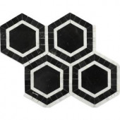 Splashback Tile Zeta Nero 10-3/4 in. x 12-1/4 in. x 10 mm Polished Marble Mosaic Tile-ZETANRO 206785998