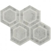 Splashback Tile Zeta Thassos Polished Marble Tile - 6 in. x 6 in. Tile Sample-C3B12ZETATHAS 206786005