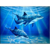 The Tile Mural Store Dolphin Journey 17 in. x 12-3/4 in. Ceramic Mural Wall Tile-15-1710-1712-6C 205842822