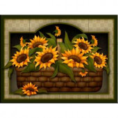 The Tile Mural Store Sunflower Basket 24 in. x 18 in. Ceramic Mural Wall Tile-15-1507-2418-6C 205842809