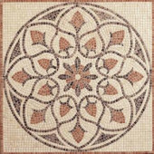 Travertine La Flora 48 in. x 48 in. Tumbled Stone Medallion Decorative Floor and Wall Tile-TSM34848MED1P 204678331