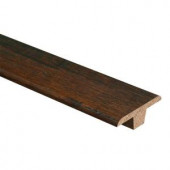 Zamma Hand Scraped Strand Woven Bamboo Dark Mahogany 3/8 in. Thick x 1-3/4 in. Wide x 94 in. Length Hardwood T-Molding-014002022589 205415480