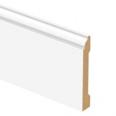 Zamma White 9/16 in. Thick x 5-1/4 in. Wide x 94 in. Length Laminate Standard Wall Base Molding-01306184324 205380655